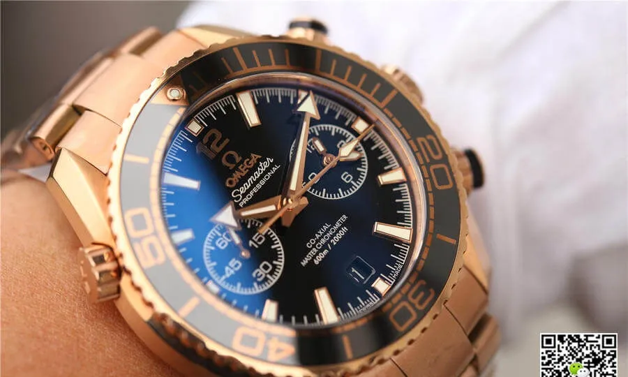 Omega Seamaster Ocean Universe Timing 232.63.46 OM Factory 1:1 Best Edition Replica Watch Gold Strap
